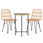 Preview: 3-tlg. Garten-Essgruppe Poly Rattan