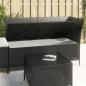 Preview: 3-tlg. Garten-Lounge-Set mit Kissen Schwarz Poly Rattan