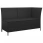 Preview: 3-tlg. Garten-Lounge-Set mit Kissen Schwarz Poly Rattan
