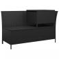 Preview: 3-tlg. Garten-Lounge-Set mit Kissen Schwarz Poly Rattan