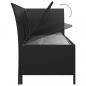 Preview: 3-tlg. Garten-Lounge-Set mit Kissen Schwarz Poly Rattan
