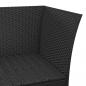 Preview: 3-tlg. Garten-Lounge-Set mit Kissen Schwarz Poly Rattan