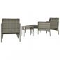 Preview: 5-tlg. Garten-Lounge-Set mit Kissen Grau Poly Rattan