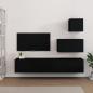 Preview: ARDEBO.de - 4-tlg. TV-Schrank-Set Schwarz Holzwerkstoff