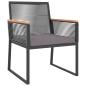 Preview: 4-tlg. Garten-Lounge-Set mit Kissen Schwarz Stahl