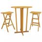 Preview: 3-tlg. Bar-Set Klappbar Massivholz Teak