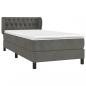 Preview: Boxspringbett mit Matratze Dunkelgrau 90x190 cm Samt