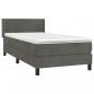 Preview: Boxspringbett mit Matratze Dunkelgrau 90x190 cm Samt