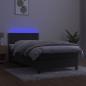 Preview: Boxspringbett mit Matratze & LED Dunkelgrau 90x190 cm Samt