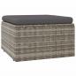 Preview: Gartenhocker mit Kissen Grau 55x55x30 cm Poly Rattan