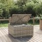 Preview: Gartenhocker mit Kissen Grau 55x55x30 cm Poly Rattan