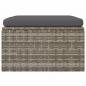 Preview: Gartenhocker mit Kissen Grau 55x55x30 cm Poly Rattan