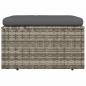 Preview: Gartenhocker mit Kissen Grau 55x55x30 cm Poly Rattan