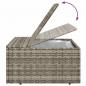 Preview: Gartenhocker mit Kissen Grau 55x55x30 cm Poly Rattan