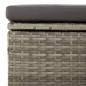 Preview: Gartenhocker mit Kissen Grau 55x55x30 cm Poly Rattan