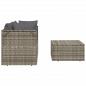 Preview: 3-tlg. Garten-Lounge-Set mit Kissen Grau Poly Rattan