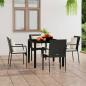 Preview: ARDEBO.de - Gartenstühle mit Kissen 4 Stk. Poly Rattan Schwarz