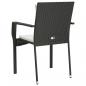 Preview: Gartenstühle mit Kissen 4 Stk. Poly Rattan Schwarz