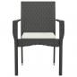Preview: Gartenstühle mit Kissen 4 Stk. Poly Rattan Schwarz