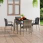 Preview: ARDEBO.de - Gartenstühle mit Kissen 4 Stk. Poly Rattan Grau
