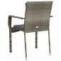 Preview: Gartenstühle mit Kissen 4 Stk. Poly Rattan Grau