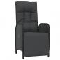 Preview: Garten-Relaxstühle 2 Stk. mit Tisch Schwarz Poly Rattan