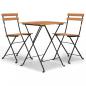 Preview: 3-tlg. Bistro-Set Klappbar Massivholz Teak und Stahl