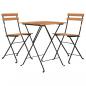Preview: 3-tlg. Bistro-Set Klappbar Massivholz Teak und Stahl