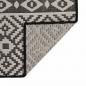 Preview: Outdoor-Teppich Flachgewebe 100x200 cm Schwarz Gestreift