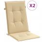 Preview: Hochlehner-Auflagen 2 Stk. Melange Beige 120x50x4 cm Stoff