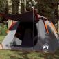 Preview: ARDEBO.de - Kuppel-Campingzelt 4 Personen Grau und Orange Quick Release