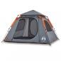 Preview: Kuppel-Campingzelt 4 Personen Grau und Orange Quick Release