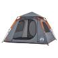 Preview: Kuppel-Campingzelt 4 Personen Grau und Orange Quick Release
