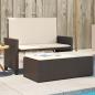 Preview: ARDEBO.de - Gartenbank mit Kissen und Hocker Braun Poly Rattan