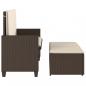 Preview: Gartenbank mit Kissen und Hocker Braun Poly Rattan