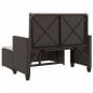 Preview: Gartenbank mit Kissen und Hocker Braun Poly Rattan