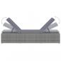 Preview: Sonnenliege mit Auflage und Teetisch Poly Rattan Grau