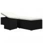 Preview: Sonnenliege mit Auflage und Teetisch Poly Rattan Schwarz