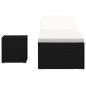 Preview: Sonnenliege mit Auflage und Teetisch Poly Rattan Schwarz