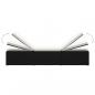 Preview: Sonnenliege mit Auflage und Teetisch Poly Rattan Schwarz