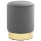 Preview: Hocker Dunkelgrau und Golden Samt 28 x 36 cm