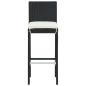 Preview: Garten-Barhocker mit Kissen 4 Stk. Schwarz Poly Rattan