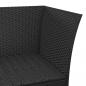 Preview: 4-tlg. Garten-Lounge-Set mit Kissen Schwarz Poly Rattan