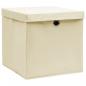 Preview: Aufbewahrungsboxen mit Deckeln 4 Stk. 28x28x28 cm Creme