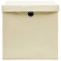 Preview: Aufbewahrungsboxen mit Deckeln 4 Stk. 28x28x28 cm Creme