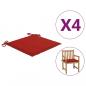 Preview: Gartenstuhl-Kissen 4 Stk. Rot 50x50x3 cm Oxford-Gewebe