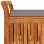 Preview: Garten-Truhenbank mit Kissen 126 cm Massivholz Akazie