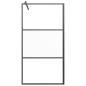 Preview: Duschwand für Walk-In Dusche 100x195cm ESG Halbmattiert Schwarz