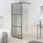 Preview: ARDEBO.de - Duschwand für Walk-In Dusche 80x195 cm Dunkel ESG Glas Schwarz