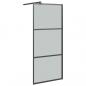 Preview: Duschwand für Walk-In Dusche 80x195 cm Dunkel ESG Glas Schwarz